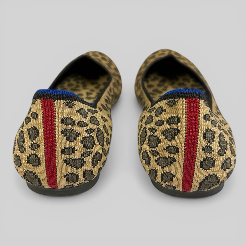 Rothy’s The Flat Classic Cheetah Print Knit Ballet Flats Shoes Women’s 10.5 - Picture 13 of 14